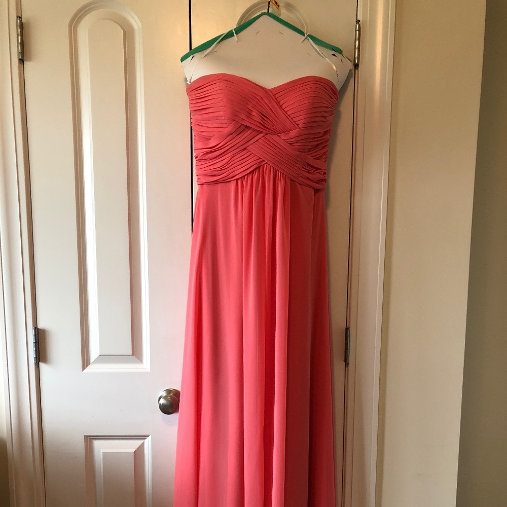 Coral Bari Jay Bridesmaids dress